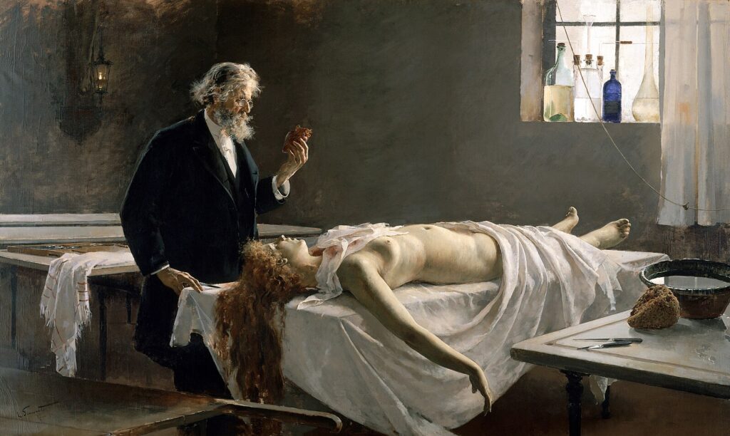 Enrique Simonet - Autopsy / And she had a heart! (1890)